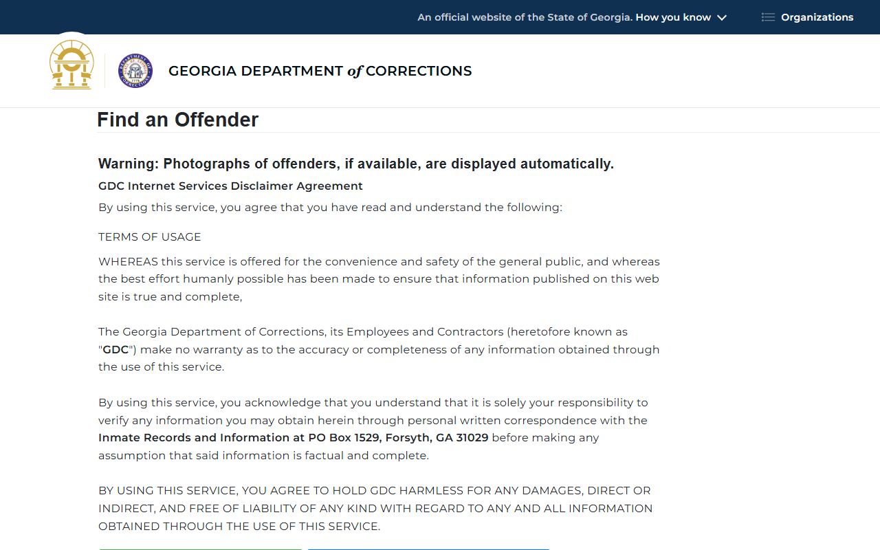 Ware County arrest records Georgia DOC offender query