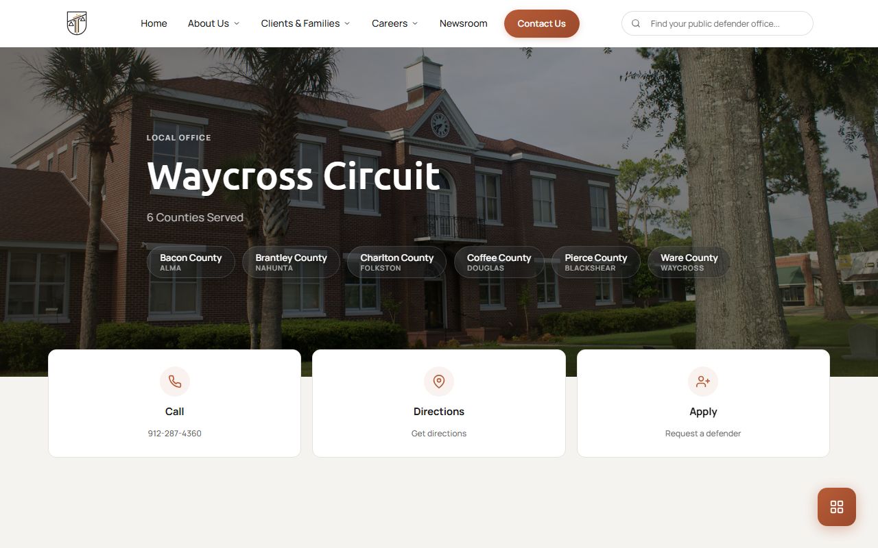 Ware County criminal court records Waycross Circuit Public Defender