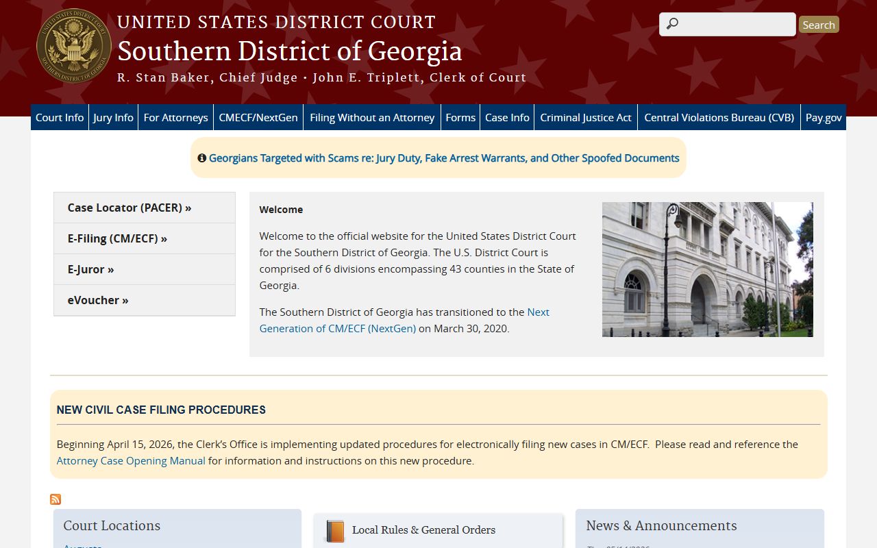 Ware County Superior Court federal district court access