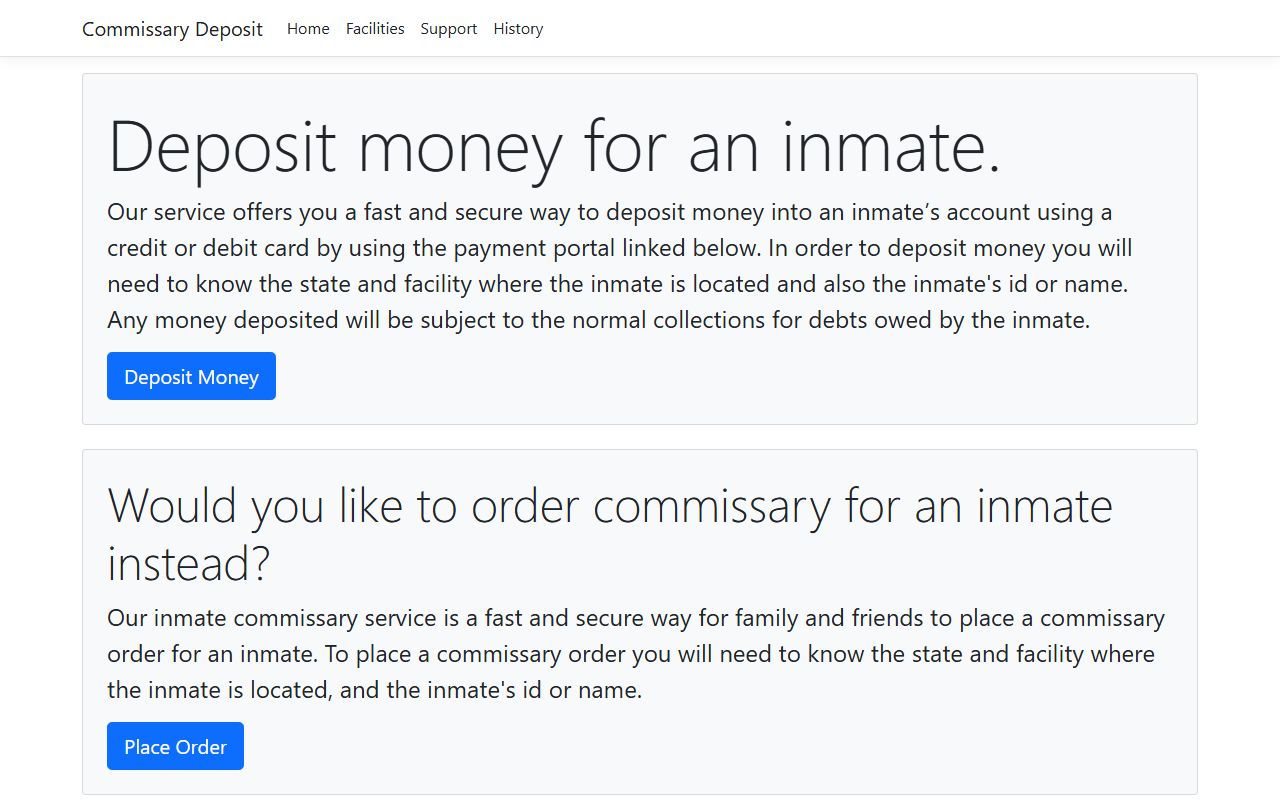 Ware County inmate records commissary deposit path