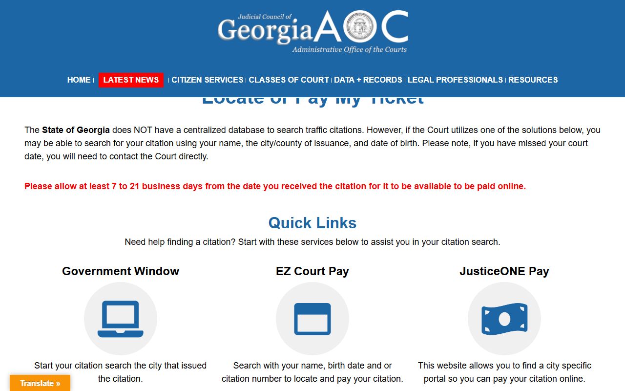 Ware County traffic court records Georgia citation guide