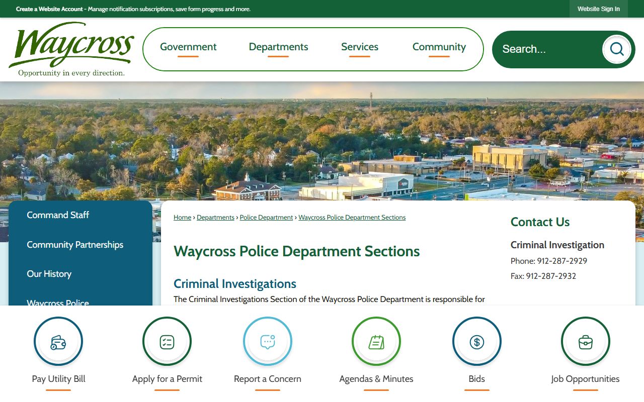 Ware County warrant records Waycross Police municipal court support